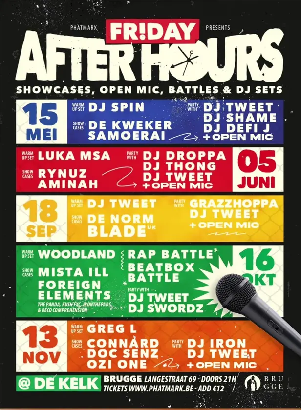 Affiche Friday After Hours met De Kweker en Samoerai